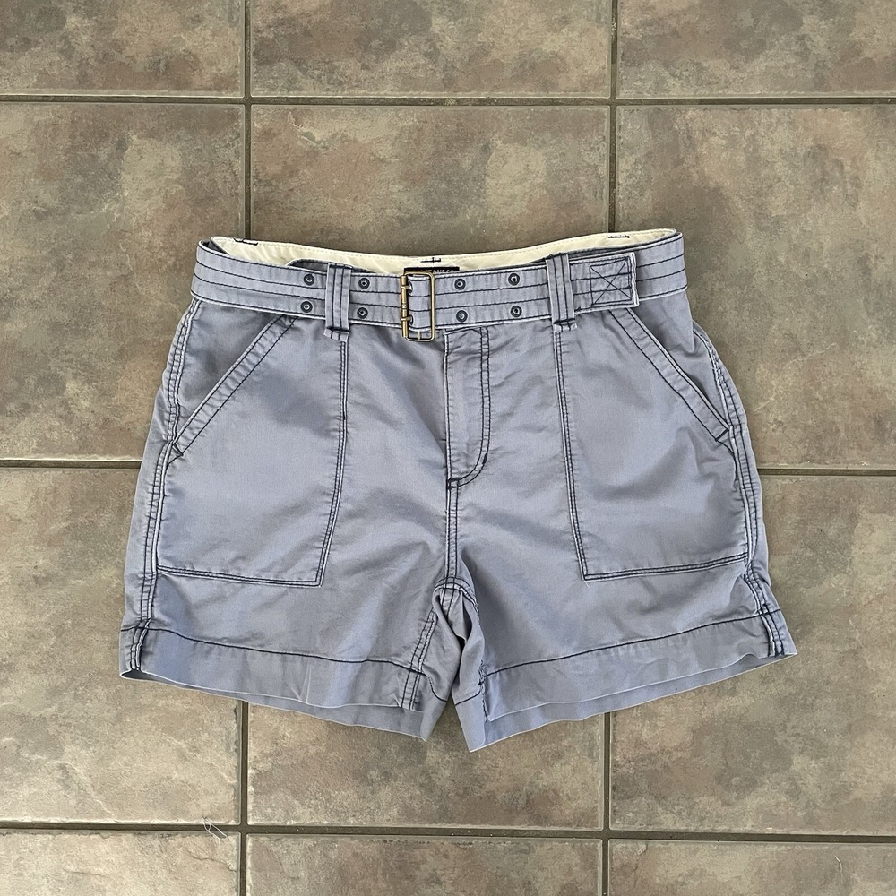 Polo Jeans Co Ralph Lauren Shorts Womens 10‎ Blue Beer Can Pocket Cotton Belt